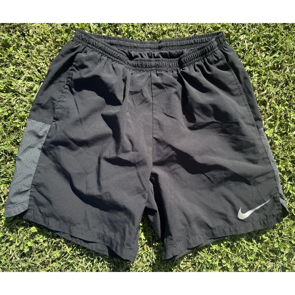Nike Dri-FIT Shorts Mens M Black Gray 7" Inseam Running Gym Athletic Lightweight